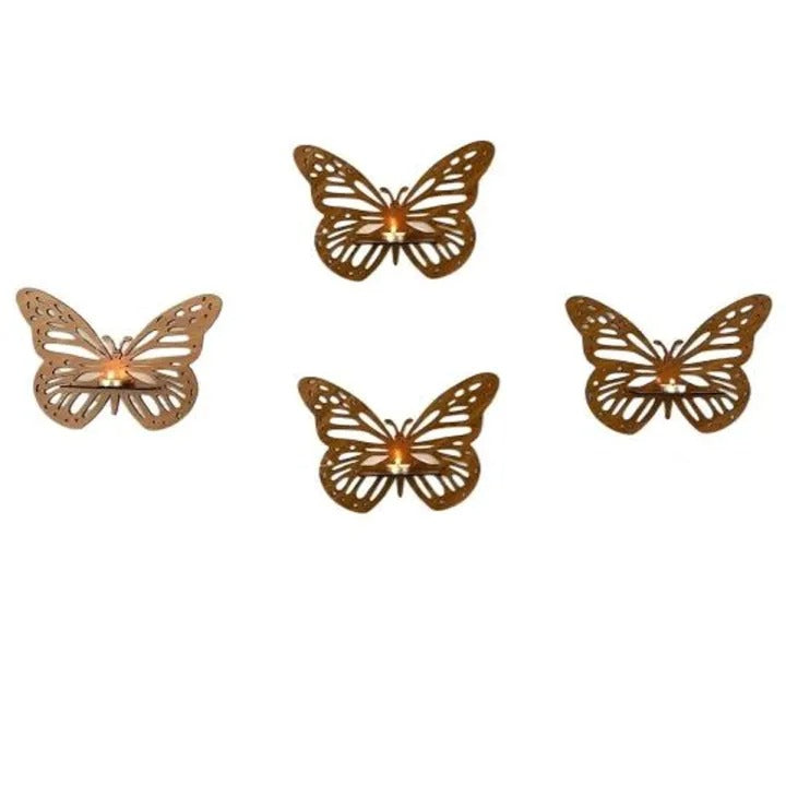 Pack of 4 Butterfly Wall Shelves – Decorative Wooden Wall Décor Set
