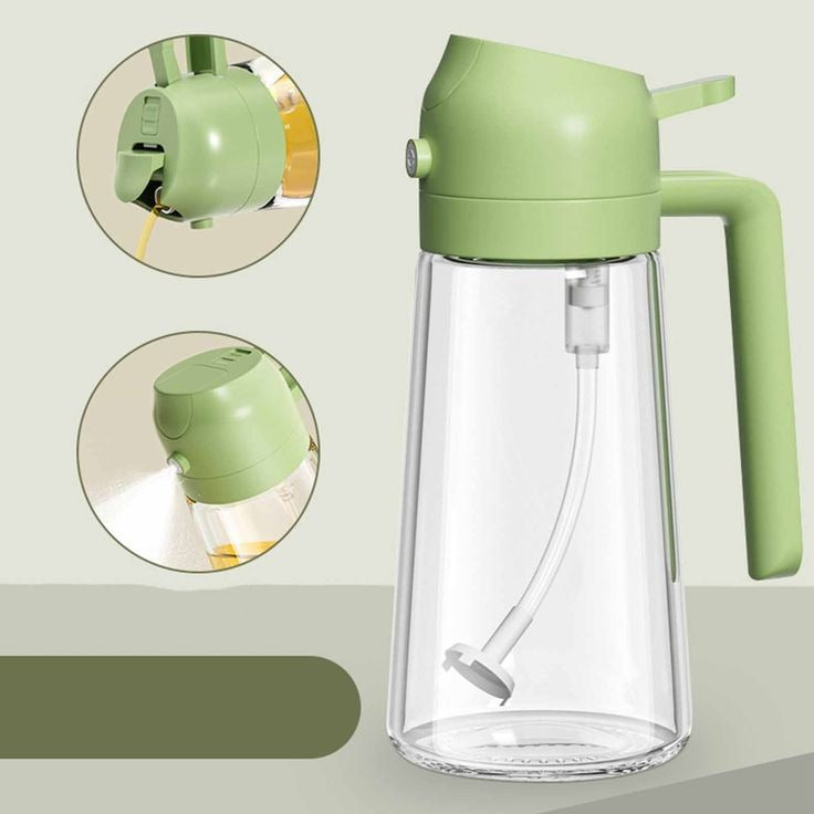 Pack of 2 Oil Spray Bottles – 470ml Leak-Proof Glass Dispenser for Cooking & Air Fryer