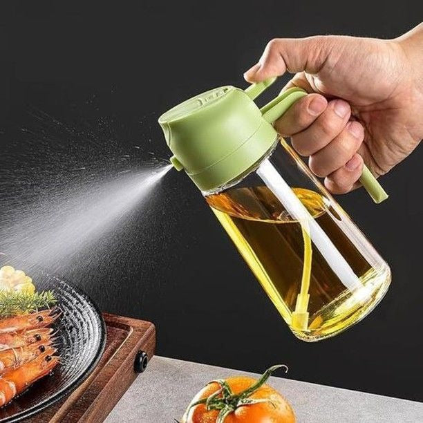 Pack of 2 Oil Spray Bottles – 470ml Leak-Proof Glass Dispenser for Cooking & Air Fryer