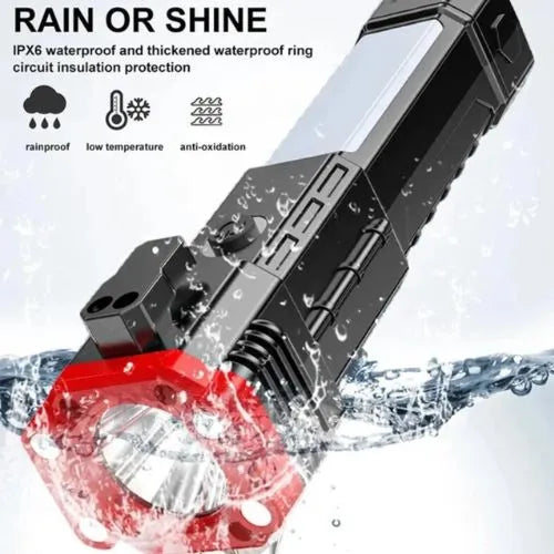 8-in-1 Rechargeable LED Flashlight with Emergency Tools