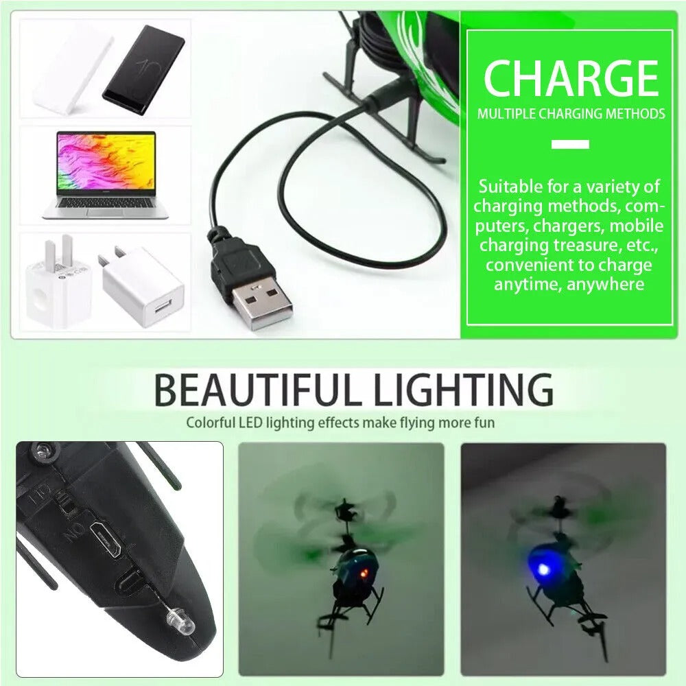 Remote Control LED Helicopter Toy – Electric RC Flying Airplane for Kids (Boys & Girls)