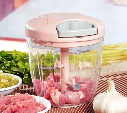 900ML Speedy Hand Chopper – 5 Stainless Steel Blades Manual Food Processor (Large Capacity)