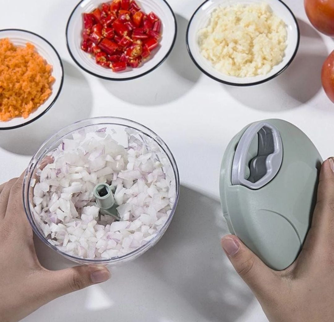 900ML Speedy Hand Chopper – 5 Stainless Steel Blades Manual Food Processor (Large Capacity)