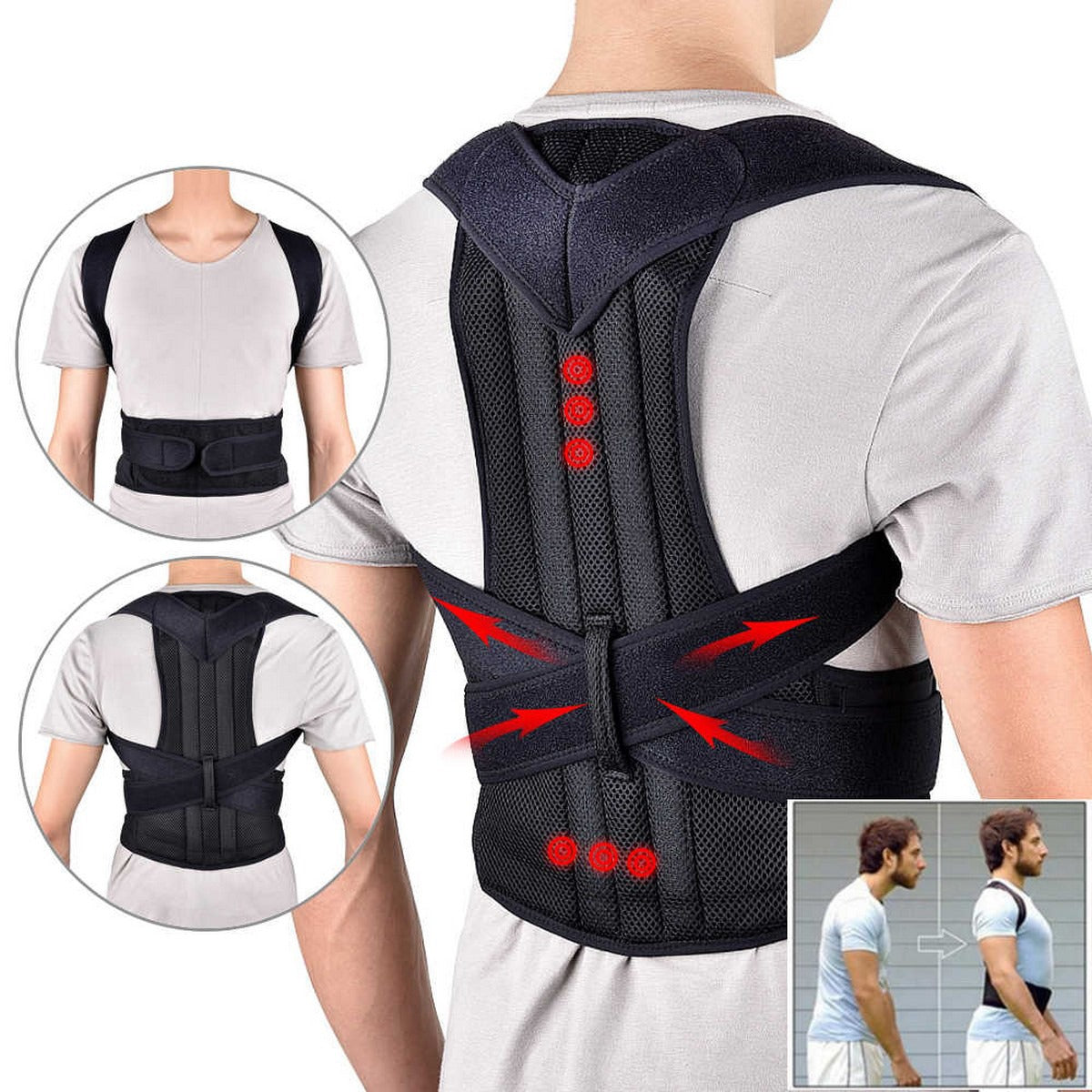 Adjustable Posture Corrector Belt – Back Support & Pain Relief Brace