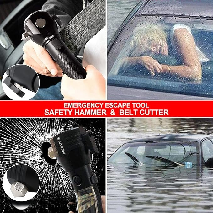 8-in-1 Rechargeable LED Flashlight with Emergency Tools